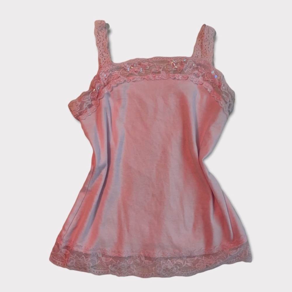 baby pink lace cami